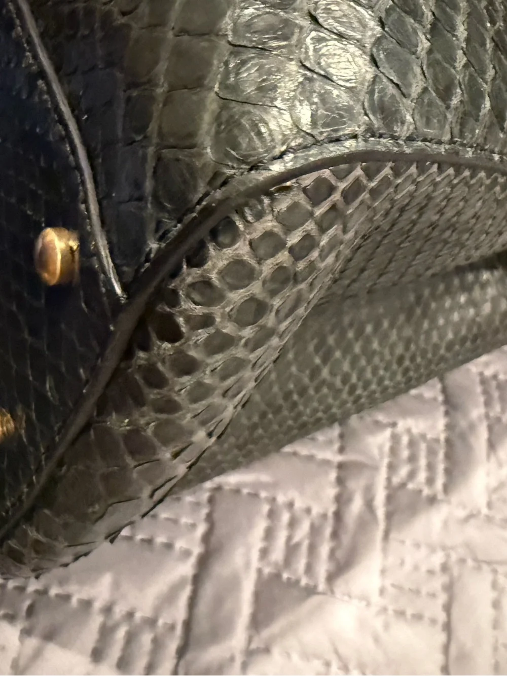 Chanel Dark Green Python Large Neo Executive Tote